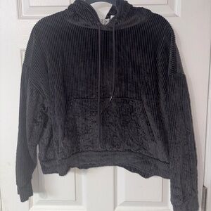 GREY CORDUROY HOODIE